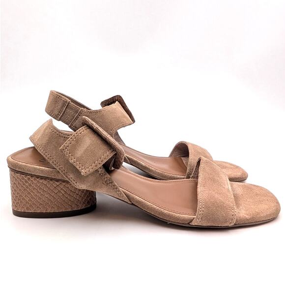 Donald Pliner Mobie Suede Heeled Sandal Adjustable Buckle Women's US9M EU40 - Picture 3 of 9